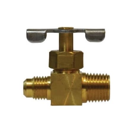 Needle Valve, 14 Nominal, Male Flared X MIP End Style, 150 Psi Pressure, Brass Body, 138 L Dimen